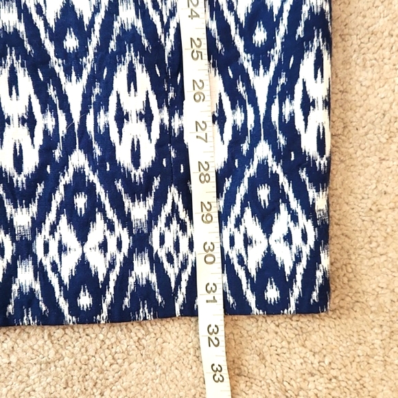 Banana Republic Ikat navy and white strapless dress NWOT - Picture 8 of 15